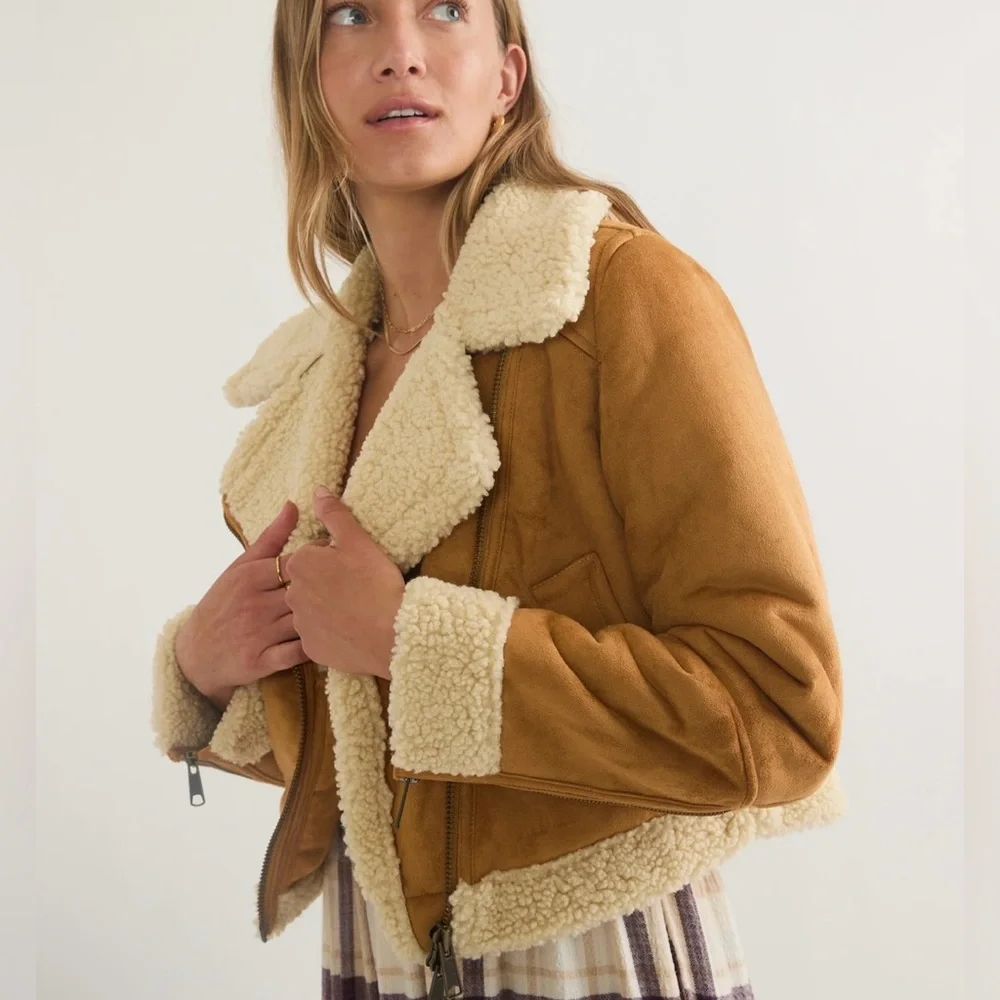New Marine Layer Sherpa Moto Jacket size Large - Picture 2 of 16